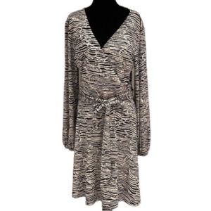 H&M black/white zebra striped dress size medium